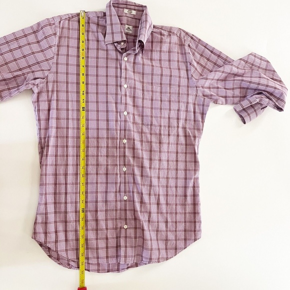 Peter Millar Purple Plaid Men's Check Button Down Long Sleeve Shirt Size M - Picture 6 of 9